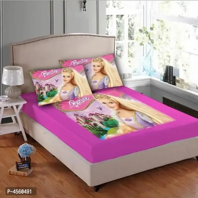 Beautiful Velvet Kids Bedsheet Set with 2 Pillowcover
