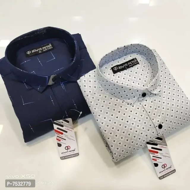 Classy Cotton Printed Mens Casual Shirts Combo