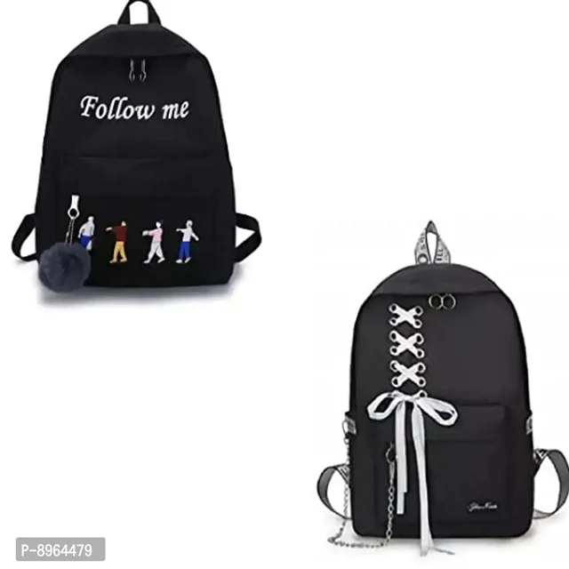 Comfabie Stylish Backpack And Sling Bag Set For Ladies, School Or College Girl's Combo Of 3 (Multi, 5L)(729)