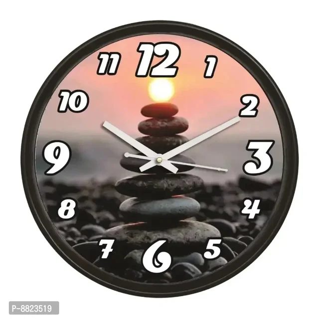 Decorative Wall Clock Home Living Analog 10 cm X 10 cm Wall Clock (Black, With Glass, Standard)