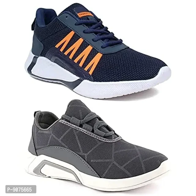 DEFLOW Combo Pack of 2 Multicolor Casual Sports Running Shoes for Men's (Combo-(2))