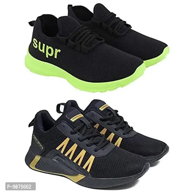 DEFLOW Combo Pack of 2 Multicolor Casual Sports Running Shoes for Men's (Combo-(2))