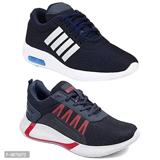 DEFLOW Combo Pack of 2 Multicolor Casual Sports Running Shoes for Men (Combo-(2)