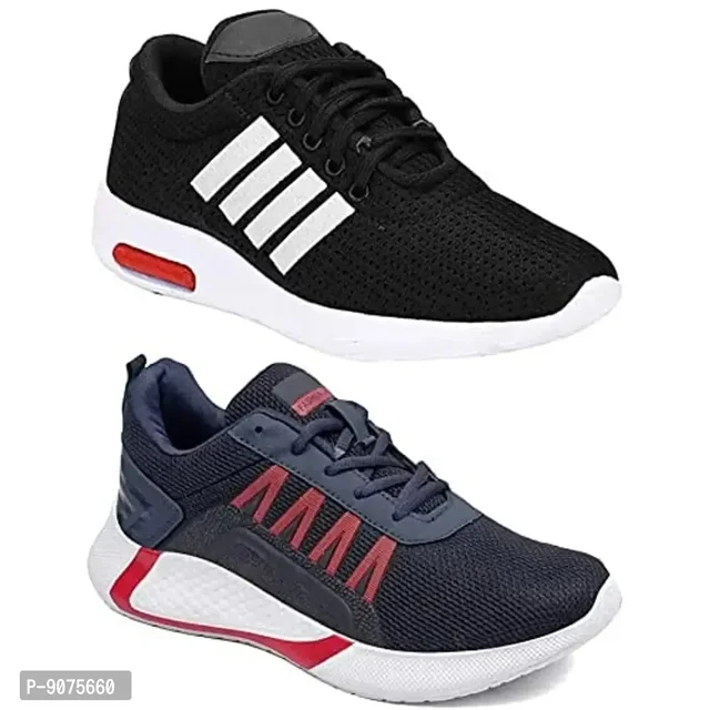 DEFLOW Combo Pack of 2 Multicolor Casual Sports Running Shoes for Men (Combo-(2)