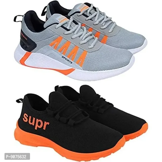 DEFLOW Combo Pack of 2 Multicolor Sports Running Shoes for Men's (Combo-(2))