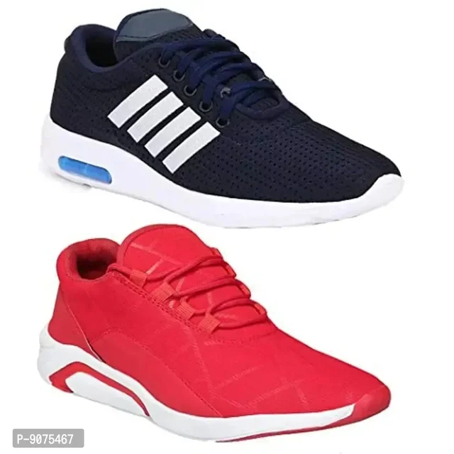 DEFLOW Combo Pack of 2 Multicolor Sports Running Shoes for Men (Combo-(2)