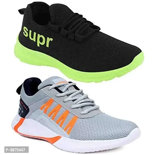 DEFLOW Combo Pack of 2 Multicolor Sports Running Shoes for Men (Combo-(2)