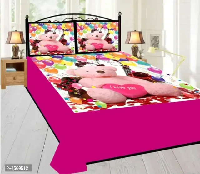 Designer Velvet Kids Bedsheet Set with 2 Pillowcover