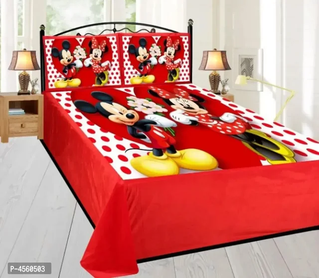 Designer Velvet Kids Bedsheet Set with 2 Pillowcover