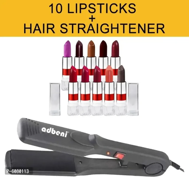 Fauve Lipsticks (Pack Of 10) With Hair Straightner