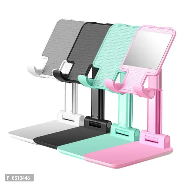 Foldable Tablet Mobile Stand Holder - Angle and Height Adjustable Desk Cell Ph - Pack of 1