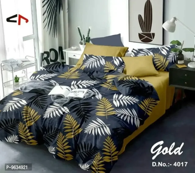 Glace Cotton 1 Double Bed Bedsheet Set With 2 Pillow Cover