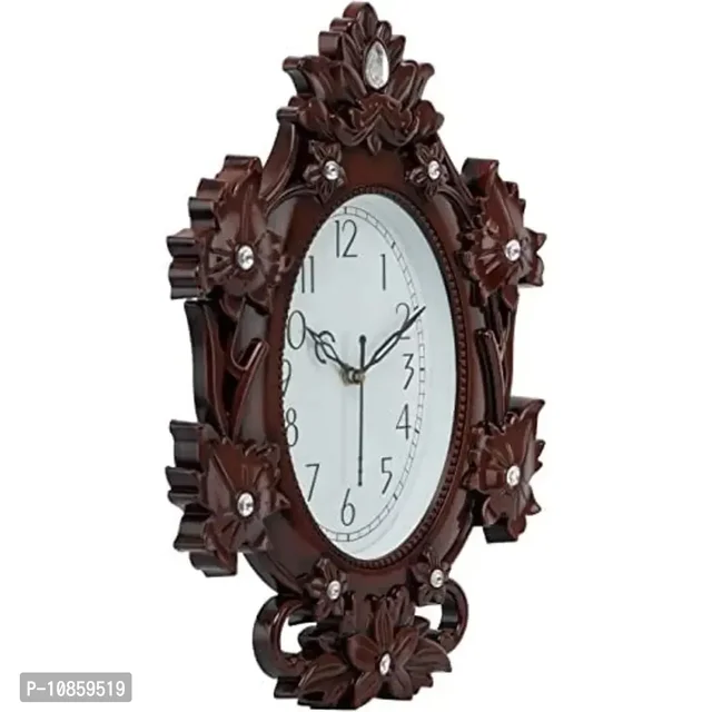 "Harbour Stylish Analog Wall Clock with Pendulum – Large Decorative Clock for Living Room, Hall & Bedroom (38 x 29.5 cm)
