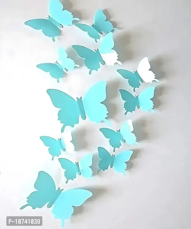 Jaamso Royals Purple 3D Magnet Butterefly Self Adhesive Home Wall Sticker