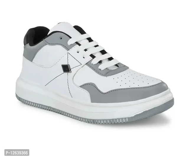 Men Grey White Colourblocked Sneakers