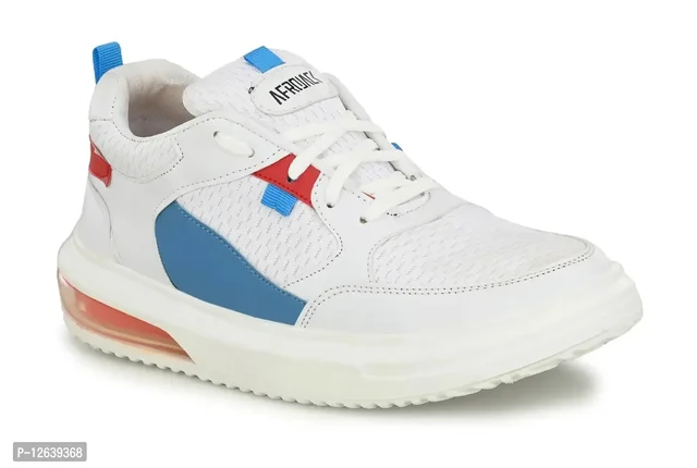 Men's White Color Blocked Casual Shoes