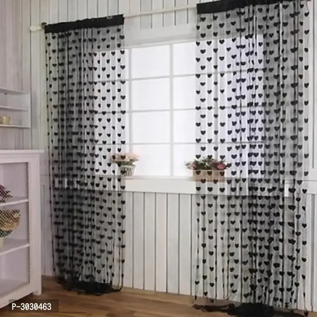 Multicoloured Polyester Eyelet Curtains (Set of 2) | Solid Design | 84