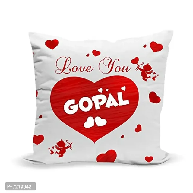 My Gifts Zone Love u Gopal Cushion (12x12 in) with Filler, Best Gifts for Birthday/Anniversary-MGZ-304
