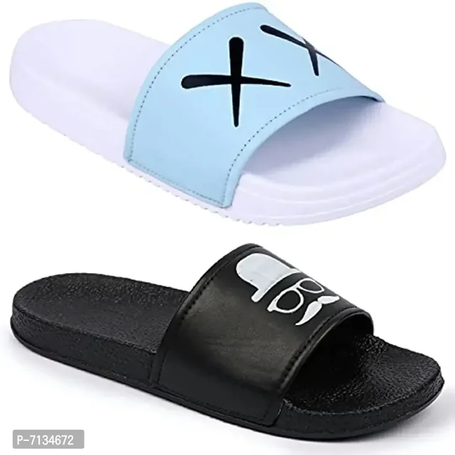PERY-PAO Combo Mens Sliders Flipflop Slippers