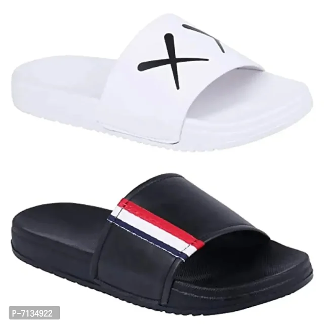 PERY-PAO Mens Combo Comfort Sliders Boys Flip-Flops
