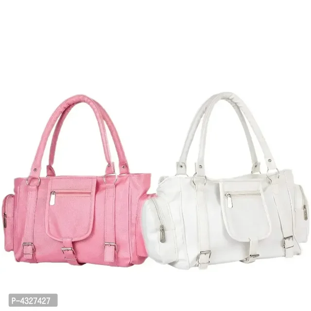 Stylish Artificial Leather Solid Bags & Purses Combo Sets For Women(2 Pieces)