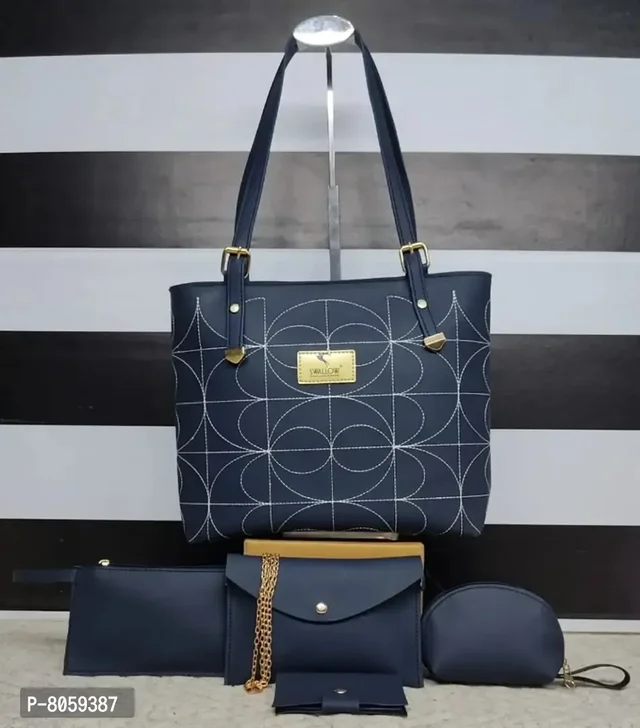 Stylish Fancy PU Bags & Purses Combo Set Of 5 For Women