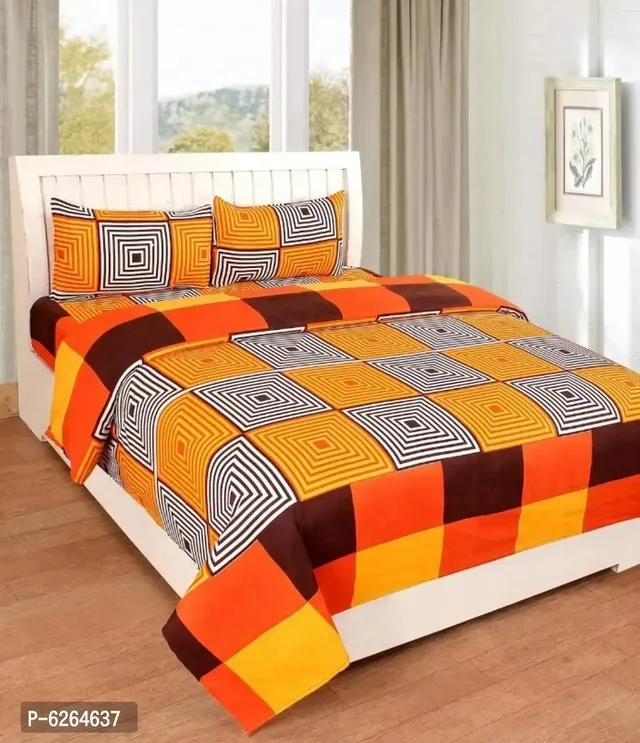 Traditional 3D Printed Cotton Double Bedsheet Set Multipack 1 with 2 P