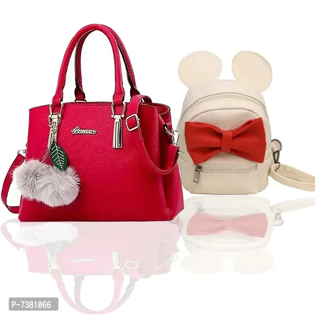 Trendy Cute Handy Hand-Held Shoulder Bag And Backpack Combo For Women