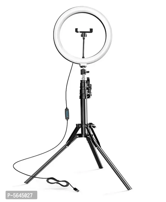 Webilla Foldable Tripod with Remote, Dimmable 3-Modes LED Ring Light with Tabletop Stand with Ball-Head for Making up, Tiktok Videos