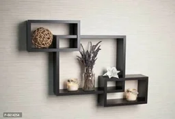 "Wooden Wall Mounted Floating Shelf with 3 Shelves – Display Rack for Living Room, Bedroom, Office