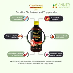 Clear Heaart Liquid for Lower Cholesterol Made with Raw, Unfiltered, Unpasteurized Apple Cider Vinegar with Mother, Honey with Fresh juice of Ginger, Garlic, Lemon, No Preservatives No Water added. - 2 Bottle X 450 ML