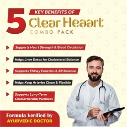 Vinner Healthcare Doctor’s Recommended Clear Heaart Combo Pack | Powerful Ayurvedic Combination For Heart, Liver & Kidney Care | Reduces Cholesterol, Blockages, Detox Liver & Kidneys, Fatty Liver Support | Improves Metabolism | Anti-Inflammatory & Cardiovascular Support. - 45-Day Improvement Pack – Visible Health Support