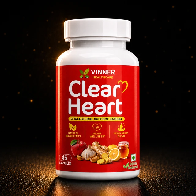 Vinner Healthcare Clear Heart Ginger Garlic Lemon Apple Cider Vinegar Honey Capsules - 2 Bottles X 45 Capsules