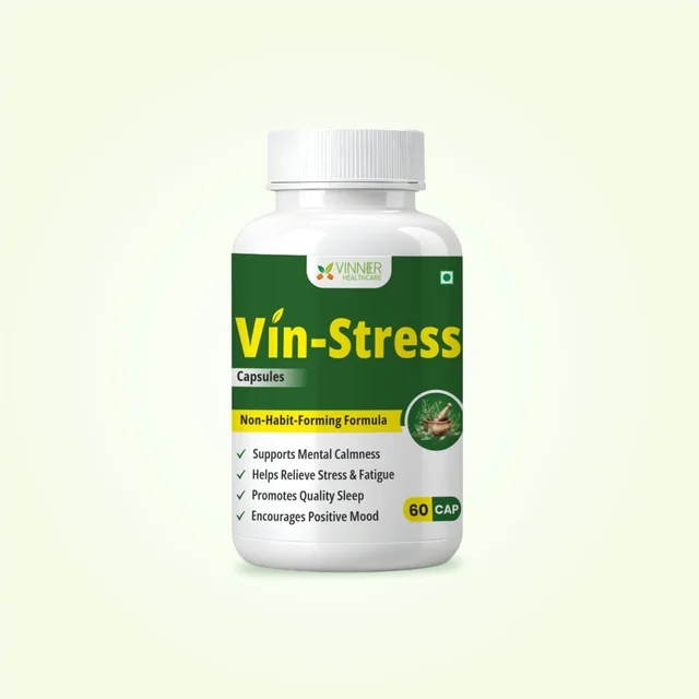 Vin-Stress Capsules – Ayurvedic Calm for Stress, Sleep & Mood Balance - 60-Day Pack