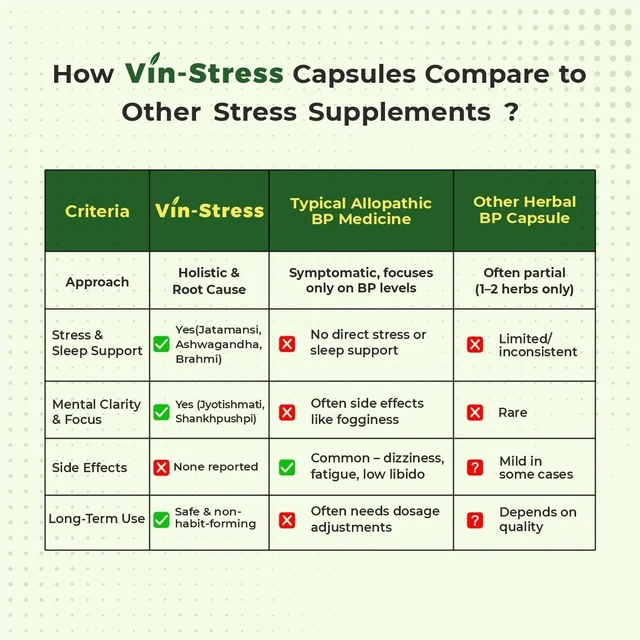 Vin-Stress Capsules – Ayurvedic Calm for Stress, Sleep & Mood Balance - 60-Day Pack