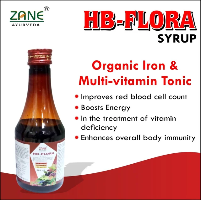 HB Flora Syrup – Ayurvedic Iron & Blood Building Tonic