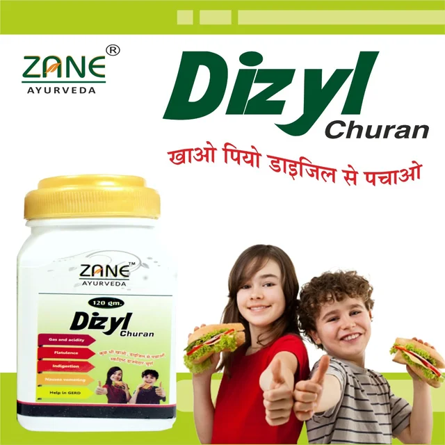 ZANE AYURVEDA Dizyl Churan — Ayurvedic Digestive Churna for Acidity, Gas & Indigestion | Natural Carminative & Stomach Tonic