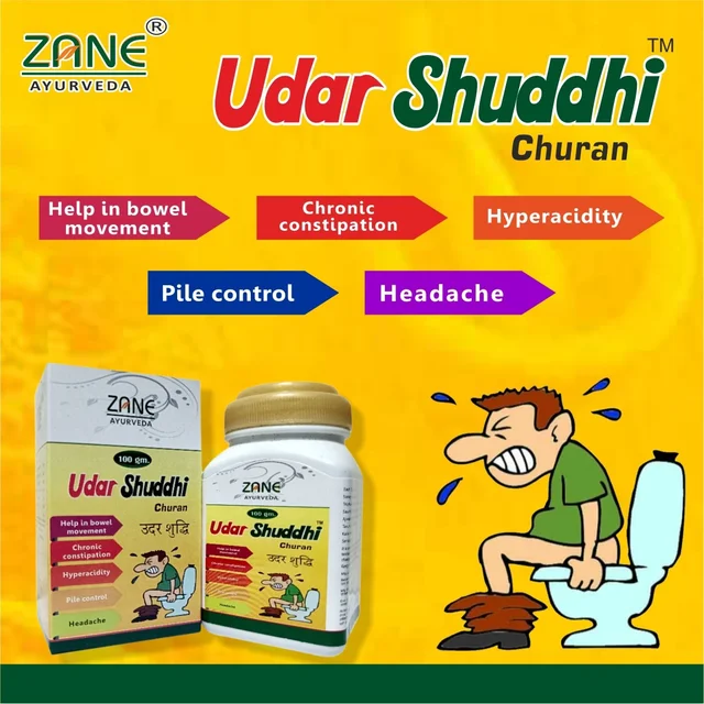 ZANE AYURVEDA Zane Ayurveda Udar Shuddhi Churan - Ayurvedic Medicine for Stomach Cleanse, Constipation & Digestion