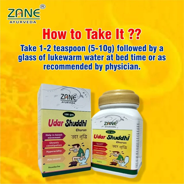 ZANE AYURVEDA Zane Ayurveda Udar Shuddhi Churan - Ayurvedic Medicine for Stomach Cleanse, Constipation & Digestion