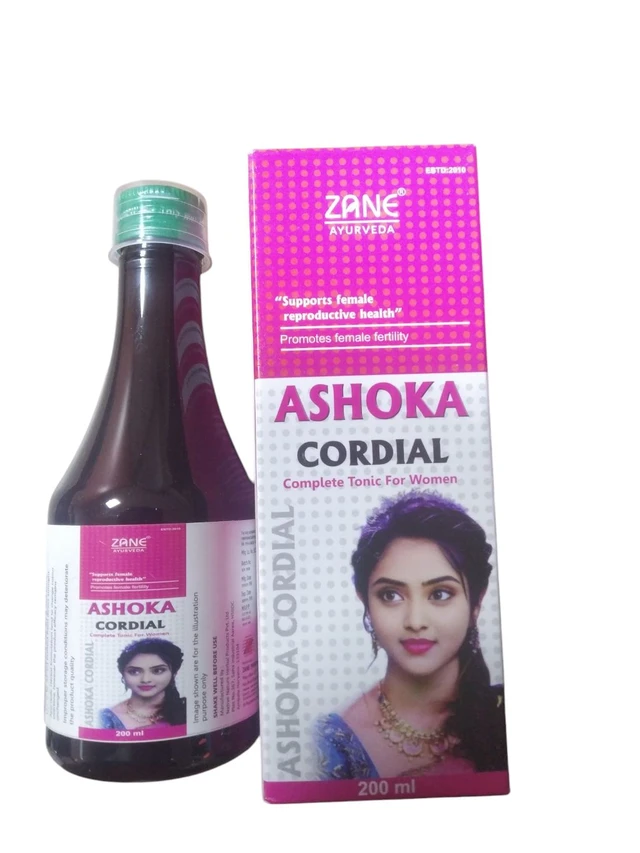 ZANE AYURVEDA Ashoka Cordial Syrup – Natural Hormonal Balance & Uterine Tonic | By Zane Pharmaceuticals