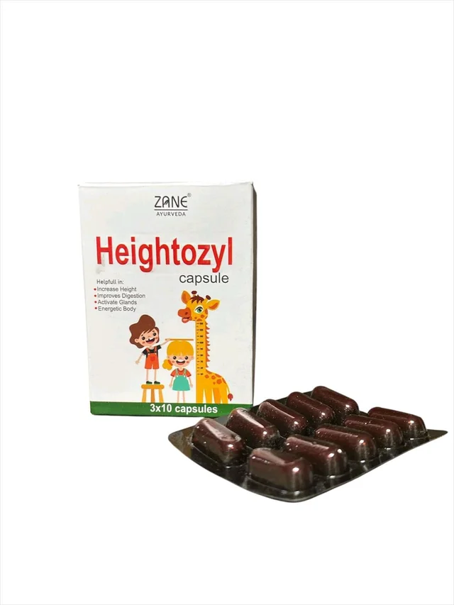 Zane Ayurveda Heightozyl – Herbal Height Growth & Bone Strength Capsule for Kids