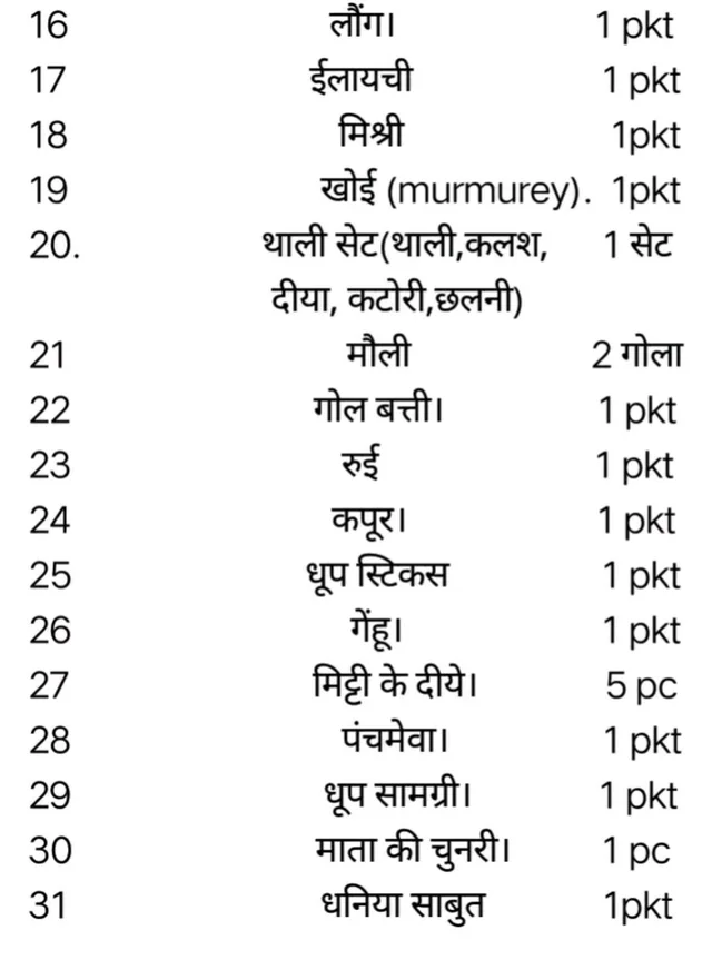 करवा चौथ पूजन सामग्री संग्रह
