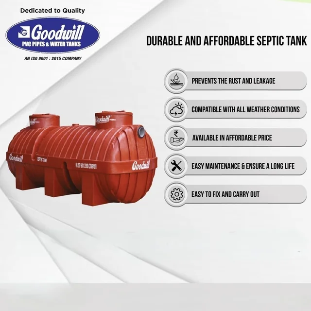 GOODWILL Goodwill Septic Tank 10 to 15 Flush 400 Ltr