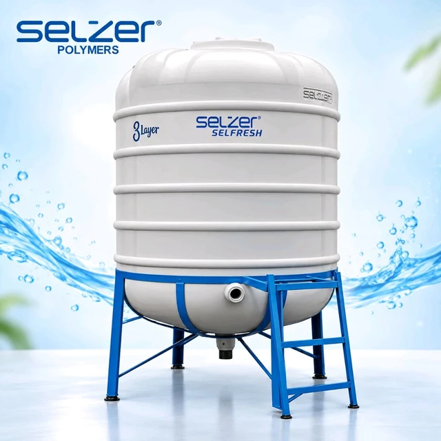 Selfresh 1000 Ltr 3 Layer Auto Clean Water Tank with 2.5 Feet MS Stand