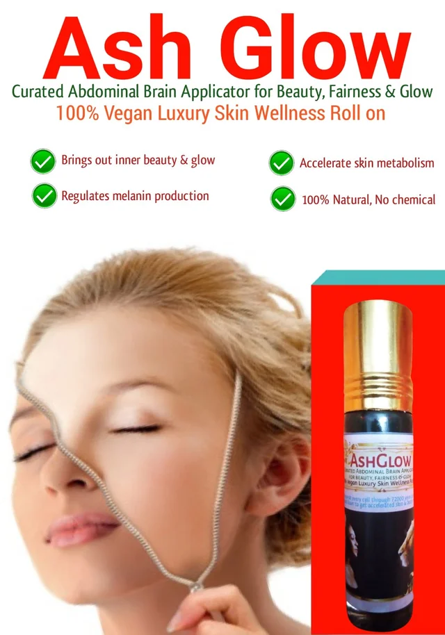 Ashglow:Curated Abdominal Brain Applicator For Beauty Fairness & Glow