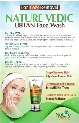 Nature Vedic Skin Whitening Ubtan Face wash For Skin Brightening & Lightening FaceWash - 120 ml