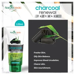 Nature Vedic Charcoal Face wash for Clean & Reveal Instant Fairness (120 ml) Face Wash - 120 ml