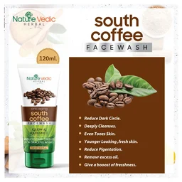 Nature Vedic South-Coffee Face wash For Glow & Radiance FaceWash - 120 ml