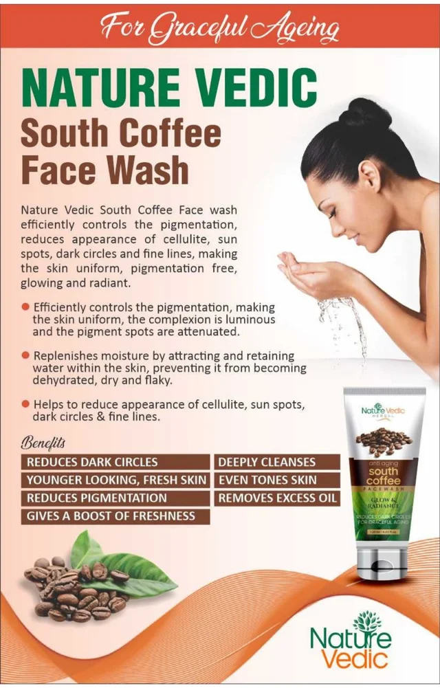 Nature Vedic South-Coffee Face wash For Glow & Radiance FaceWash - 120 ml
