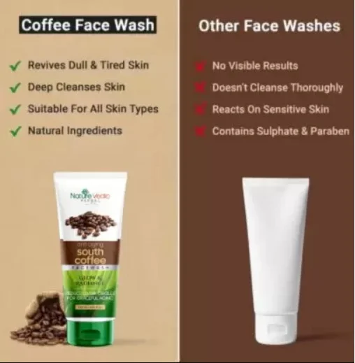 Nature Vedic South-Coffee Face wash For Glow & Radiance FaceWash - 120 ml